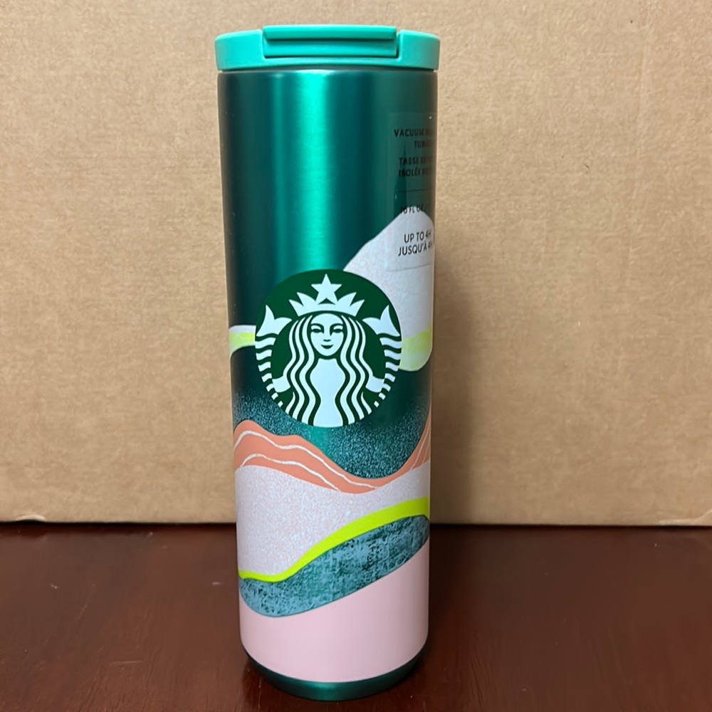 Starbucks 2020 Pastel Wave Iridescent Grande Metal Tumbler Multicolor 16 OZ NEW